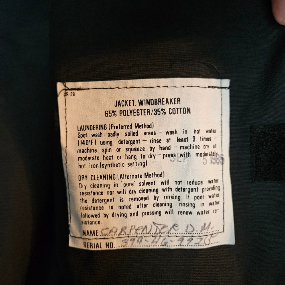 Creighton US‎ Navy Official Uniform Jacket Windbreaker Black Medium Military - Picture 7 of 11